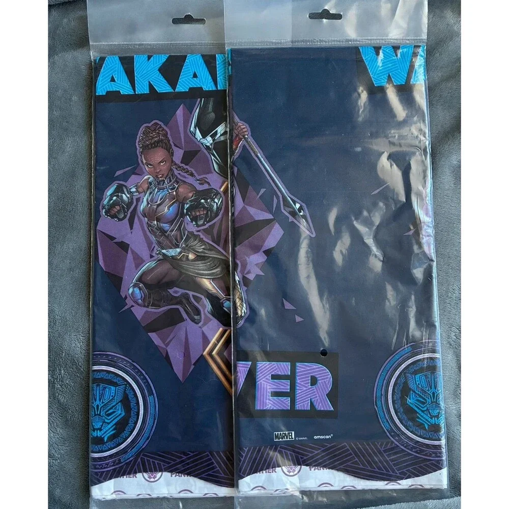 2x Black Panther: Wakanda Forever Party Table Covers 54x96 Amscan